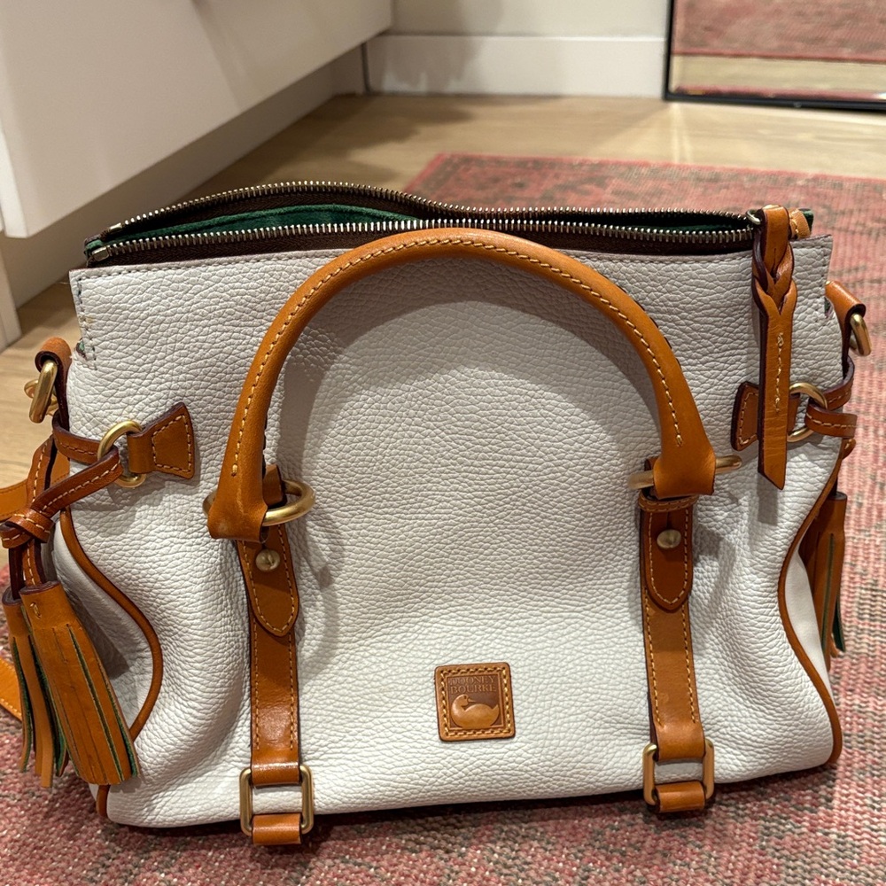 Dooney & Bourke White and Tan Satchel